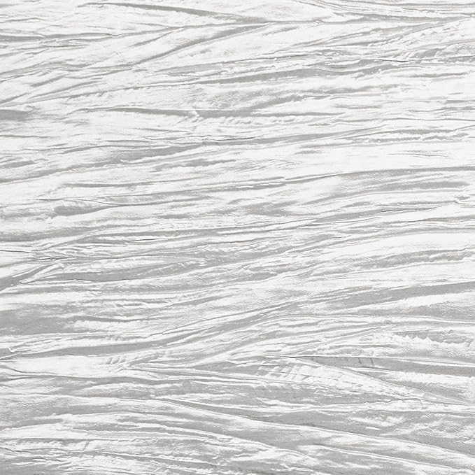 YOUR CHAIR COVERS - 90 x 156 inch Rectangular Crinkle Taffeta Tablecloth - White, Rectangle Table Linens for 8 ft Rectangular Tables, Wedding Crushed Table Cloth