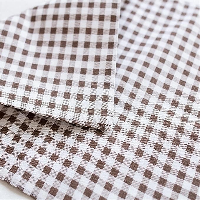 Modern Checked Fabric Table Mats Simple Design Tableware Kitchen Tool Table Decor Cotton Placemat Set of 4(2pcs 30x45cm)