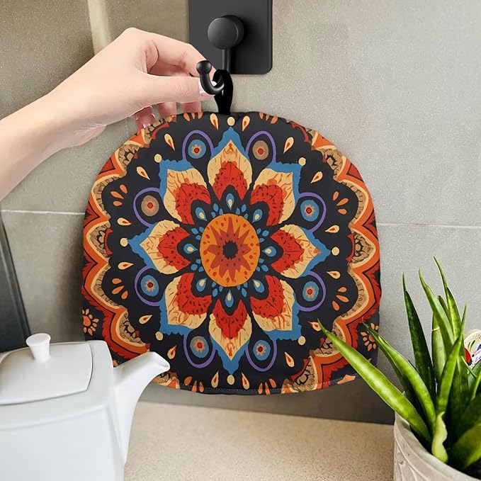 Retro Mandala Tea Cozy for Teapot Insulated Scratch Proof Cup Cozy Breakfast Warmer ReusableTeapot Insulation Cover for Party
