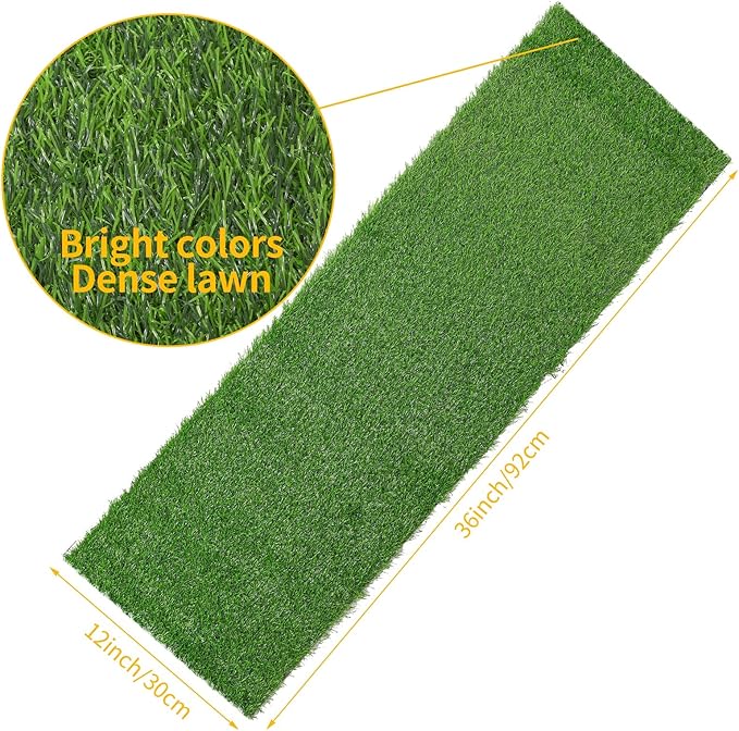 Aneco Artificial Grass Table Runners Carpet Roll Synthetic Grass Table Runner 12 x 36 Inch Grass Tabletop Decoration for Spring Fall Summer Holiday, Baby Shower, Wedding, Birthday, Banquet