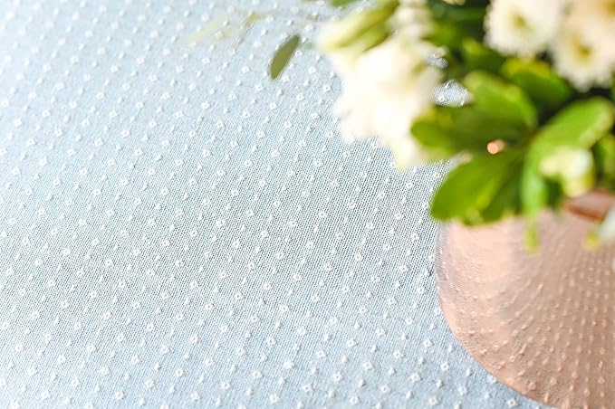 60x90 in Cotton Tablecloth – Large Rectangular Dining Table Cover for Kitchen, Weddings, Parties, Indoor or Outdoor Picnic and Everyday Décor – Blue