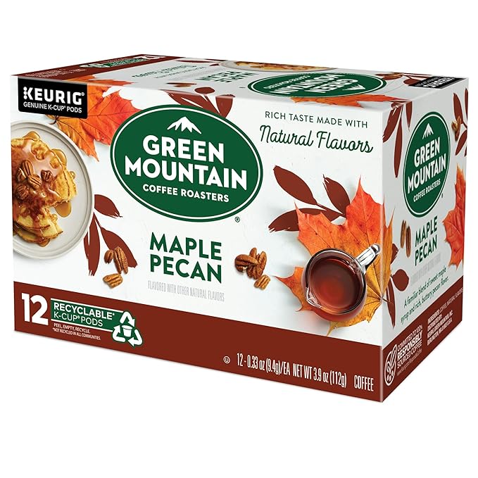 Green Mountain Coffee Roasters Maple Pecan, Single-Serve Keurig K-Cup Pods, Flavored Light Roast Coffee, 72 Count