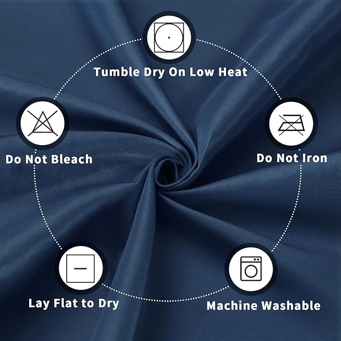 PureFit 6 Pack Rectangle Navy Blue Table Cloths 60 x 102 Inch for 6Ft Tables, Stain and Wrinkle Resistant Table Linens for Home Use, Wedding, Party, Banquet and Camping