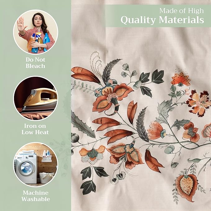 Maison d' Hermine Cloth Napkins Set of 4 100% Cotton for Thanksgiving Christmas Decorations Everyday Reusable Square Fall Napkins Cloth Washable Dinner Party (Dalida, 20"x20")