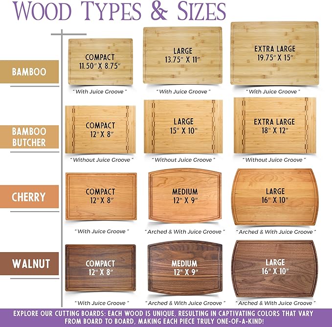 Personalized Wedding Gift Cutting Board for Couples, Custom Engraved Walnut, Cherry or Bamboo Wood Charcuterie Board, Anniversary & Housewarming, Real Estate Closing, Engagement & Bridal Shower Gift