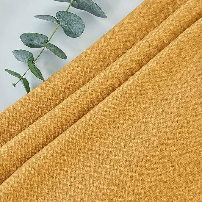 maxmill Square Jacquard Tablecloth Waterproof Spillproof Wrinkle Resistant Soft Weaved Design Table Cloth for Dinner and Party Washable Fabric Cover, Indoor Outdoor Use, 60 x 60 Inch, Ochre Yellow