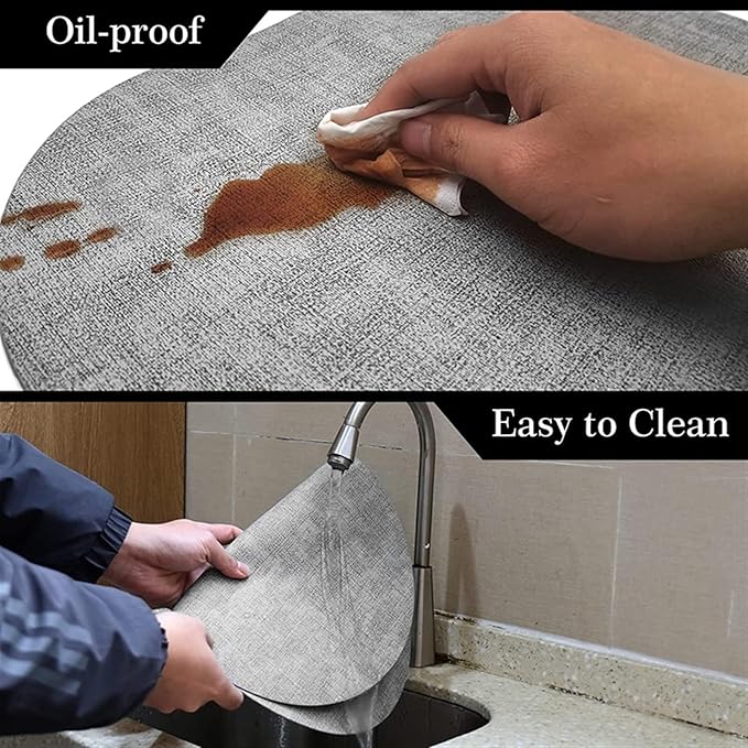 Non-Slip Kitchen Oval Table Placemats Set of 1/4 Faux Leather Dining PU Table Mats Pad Cup Wine Mat Set De Table Decor(Vin Cream,44x30cm 4pcs)
