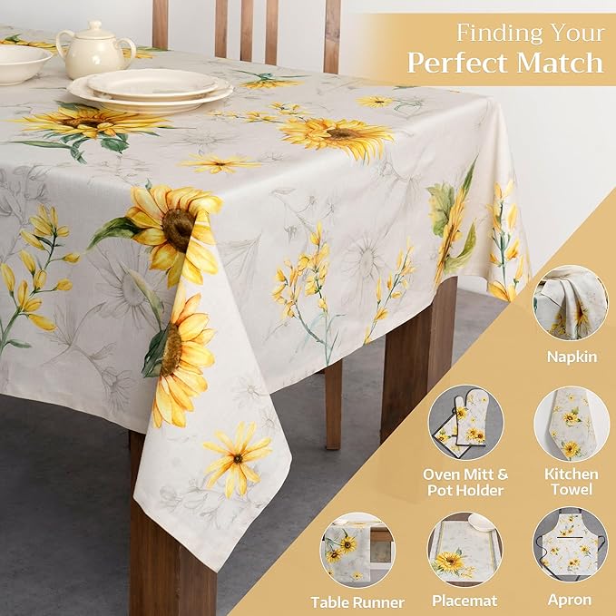 Maison d' Hermine Table Cloth Rectangle Table 100% Cotton 60 x 120 Inches Tablecloth Reusable Decorative for Dining Room Farmhouse Home Valentines Day Decorations Spring Summer - Candice