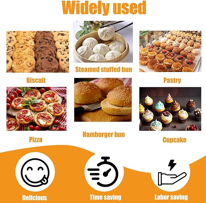 Dough Divider Machine, Commercial 70g-300g Adjustable Dough Dividing Machine, Multifunctional Electric Stainless Steel Bakery Equipment for Bread, Pizza, Dumplings 110V
