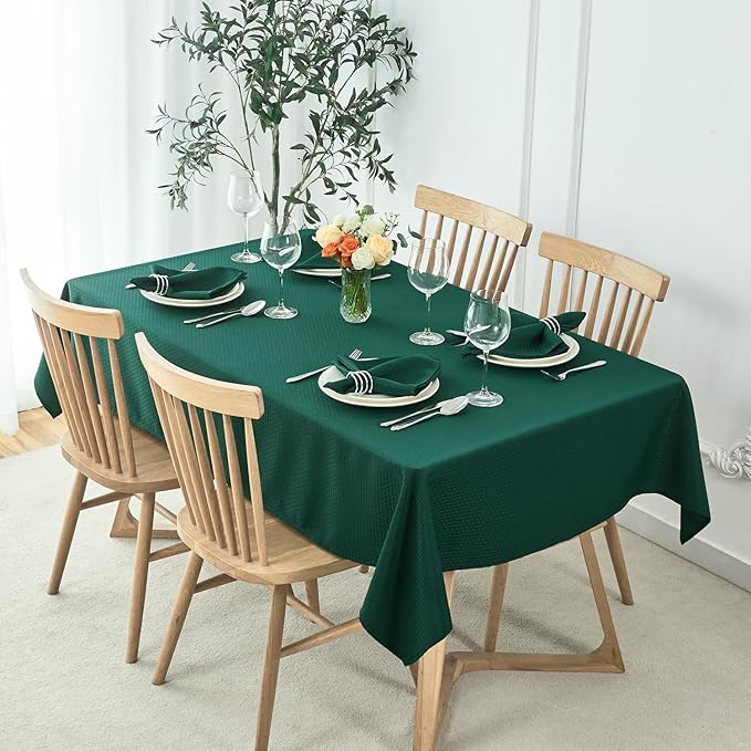 maxmill Jacquard Cloth Napkins 20 x 20 Inch Weaved Texture Pattern Soft Comfortable and Luxury Serviette for Christmas Family Dinners Parties and Banquets Set of 4 Pieces, Hunter Green