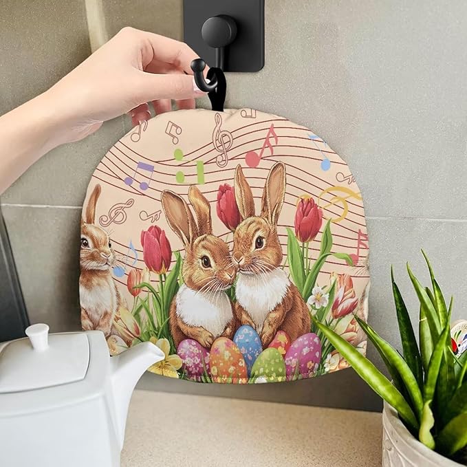 Bunny Teapot Cover Tea Cozy for Teapot Insulated Kitchen AccessoryTulips Tea Pot Cozy for Easter Sunday Keeping Warm Teapot Cover