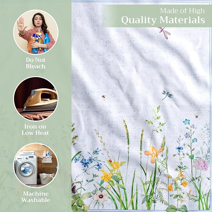 Maison d' Hermine Cloth Napkins Set of 4 100% Cotton Everyday Reusable Square Napkins Cloth Washable Dinner Party Wedding Restaurant Valentines Day Decorations Spring/Summer (Fleurs De Mai, 20" x 20")