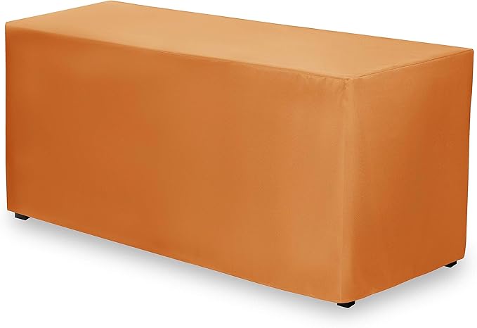 Gee Di Moda Fitted Tablecloth - 72 x 30 Inch Orange Floor-Length Fitted Table Cloth for 6 Foot Rectangle Table, Heavy Duty Washable Fabric for Parties, Dinner, Weddings, Baby Shower & Trade Show
