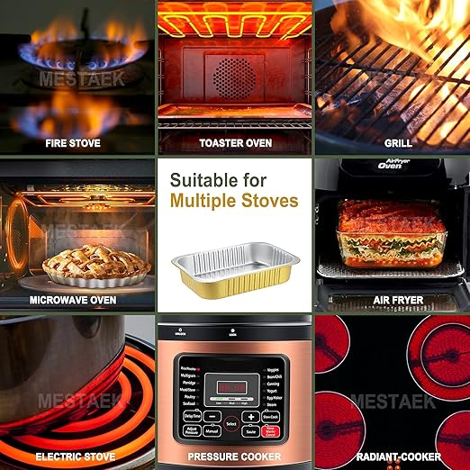 11" x 7.5" Heavy-Duty Aluminum Foil Pans with Lids, 74oz, 5 Pack – Extra-Thick Disposable Foil Containers for Oven, Baking, Freezer & Food Storage