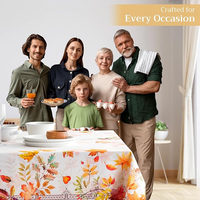 Maison d' Hermine Table Cloth Square Table 100% Cotton 54 x 54 Inches Fall Tablecloth Reusable Everyday Use for Thanksgiving Christmas Decorations Dining Farmhouse Party (Amarante)