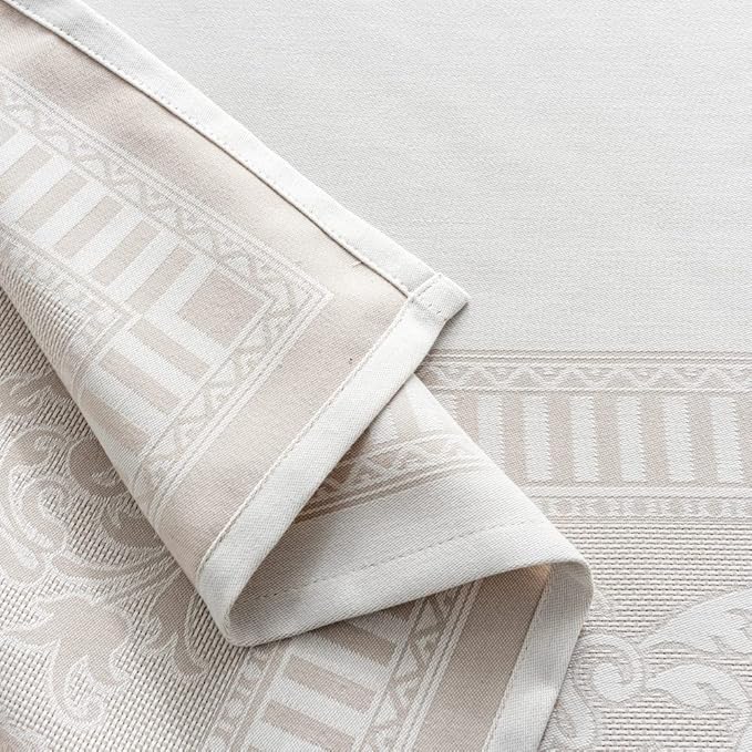 MANGATA CASA Rectangle Tablecloth Faux Cotton Waterproof and Wrinkle Resistant Washable Jacquard Polyester Table Cloth for Kitchen Dining/Party/Indoor and Outdoor Use(Light Taupe,60x70 inch)