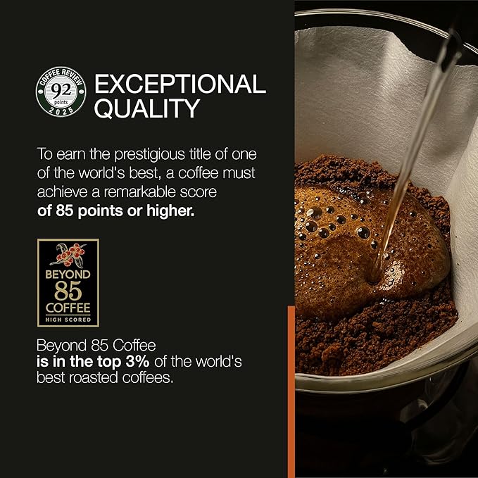 BEYOND 85 COFFEE, Espresso, Premium Colombian Coffee, Medium Roast, Fruity, Nutty & Chocolatey Notes, Whole Bean, 12 OZ