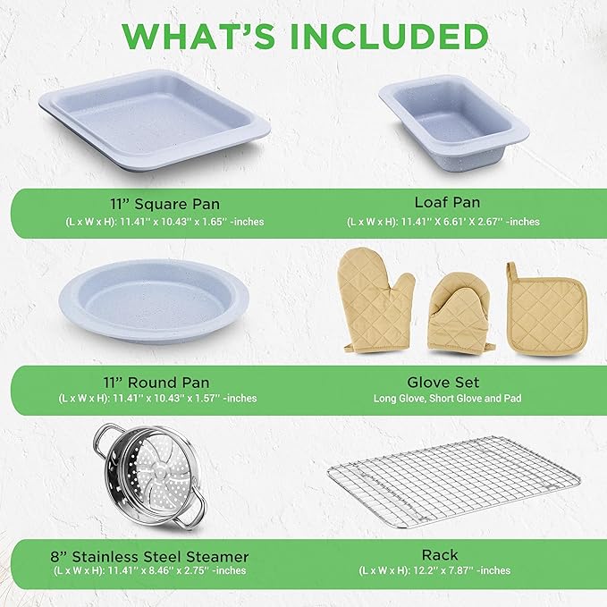 NutriChef 22‑Piece Non‑Stick Ceramic Pots and Pans Set – For All Cooktops Including Induction – PTFE & PFAS Free, Includes Bakeware & Utensils