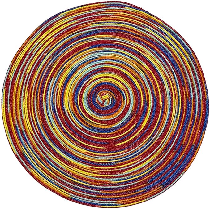 1pc Weave Non-Slip Placemat Cotton Dining Table Mat Coffee Pads Heat Placemat for Home Wedding Decor(C,18cm)