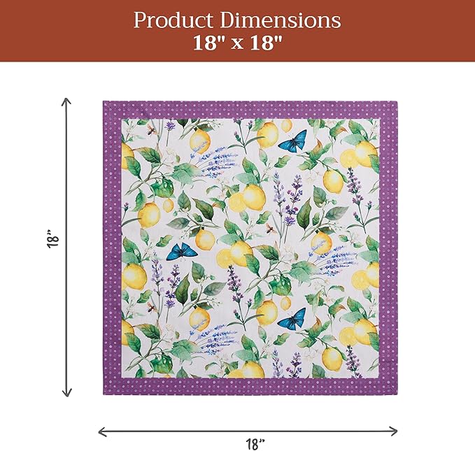 Maison d' Hermine Cloth Napkins Set of 4 100% Cotton Everyday Reusable Square Napkins Cloth Washable Dinner Party Wedding Restaurant Valentines Day Decorations Spring/Summer (Sivergue, 18" x 18")