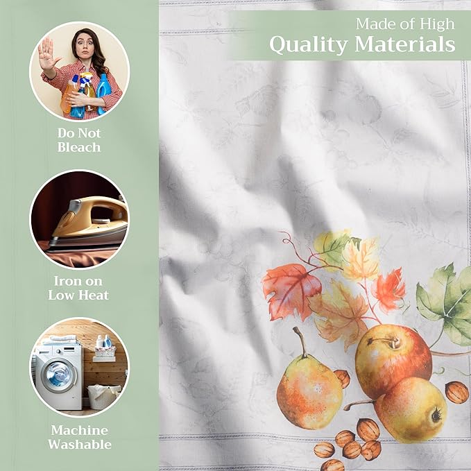 Maison d' Hermine Cloth Napkins Set of 4 100% Cotton for Thanksgiving Christmas Decorations Everyday Reusable Square Fall Napkins Cloth Washable Dinner Party (Fruit D'Hiver, 20"x20")