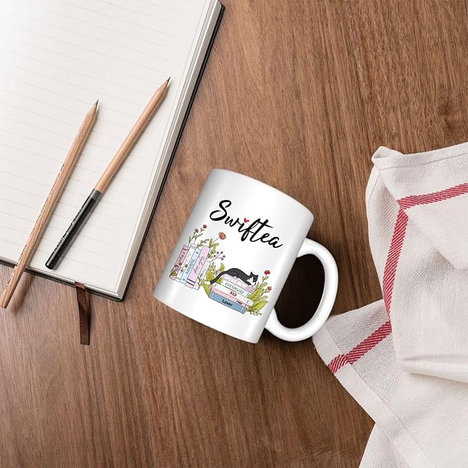 Funny Coffee Swiftea Album Coffee Mug Gift for Singer Fans Womens Girls 11oz White Double Sided Mug