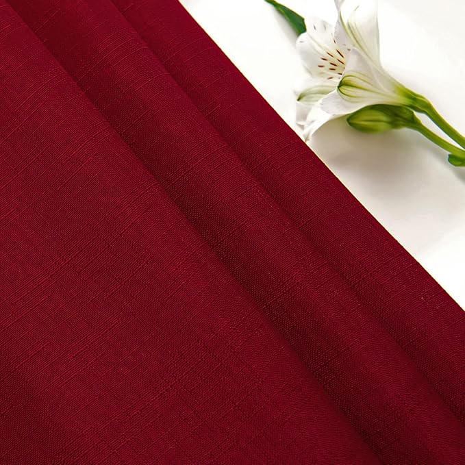 maxmill Square Tablecloth Slubby Texture Stain Resistant Waterproof Wrinkle Resistant Washable Soft Table Cloth, Decorative Fabric Table Cover for Dining Room Dinner and Parties, 52 x 52 Inch, Red