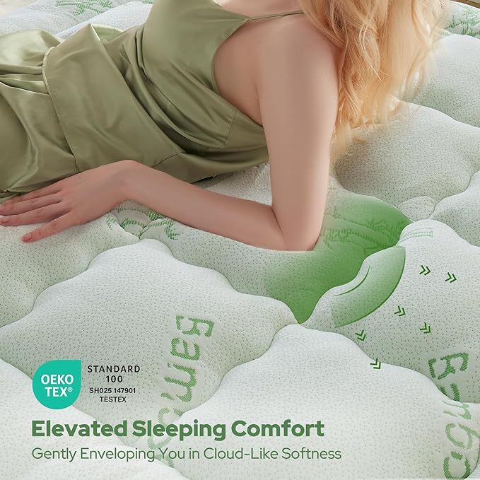 BEDLORE King Mattress Topper Viscose Derived from Bamboo, Thick Pillow Top Mattress Pad with Stretchable Pockets for 6"-18" Mattress, Soft Breathable Mattress Topper for Back Pain Relief