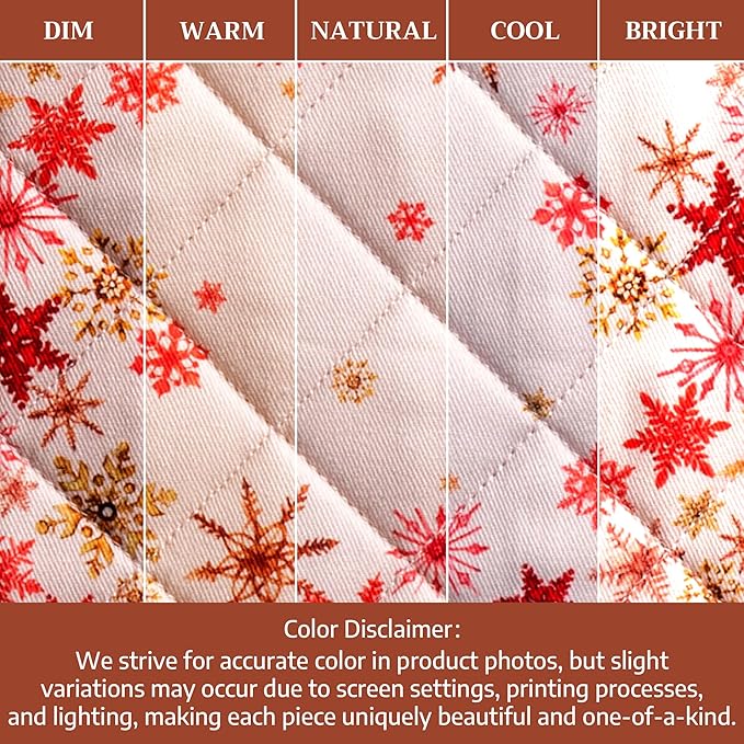 Maison d' Hermine Pot Holders Set 100% Cotton Heat Resistant Potholders 8" x 8" Hot Pads with Loop for Thanksgiving Christmas Decorations BBQ Cooking Baking Handling Hot Pans (Pack of 2, Crystal Star)