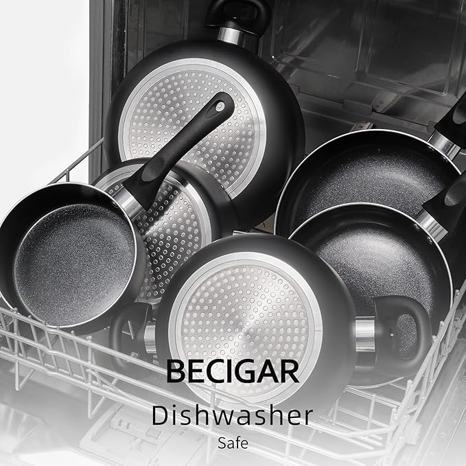Black Ceramic Pots and Pans Set, 15PCS Nonstick Set Ceramic Cookware Set, Nonstick Pan Pots and Pans Set Non Stick Cookware set