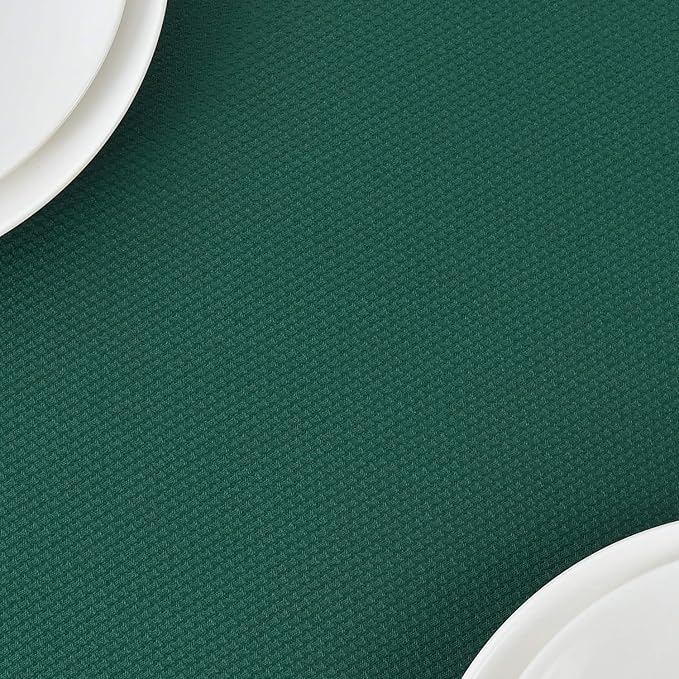 maxmill Jacquard Square Tablecloth Waterproof Spillproof Wrinkle Resistant Soft Textured Table Cloth for Dinner and Party Washable Soft Fabric, Indoor and Outdoor Use, 60 x 60 Inch, Hunter Green