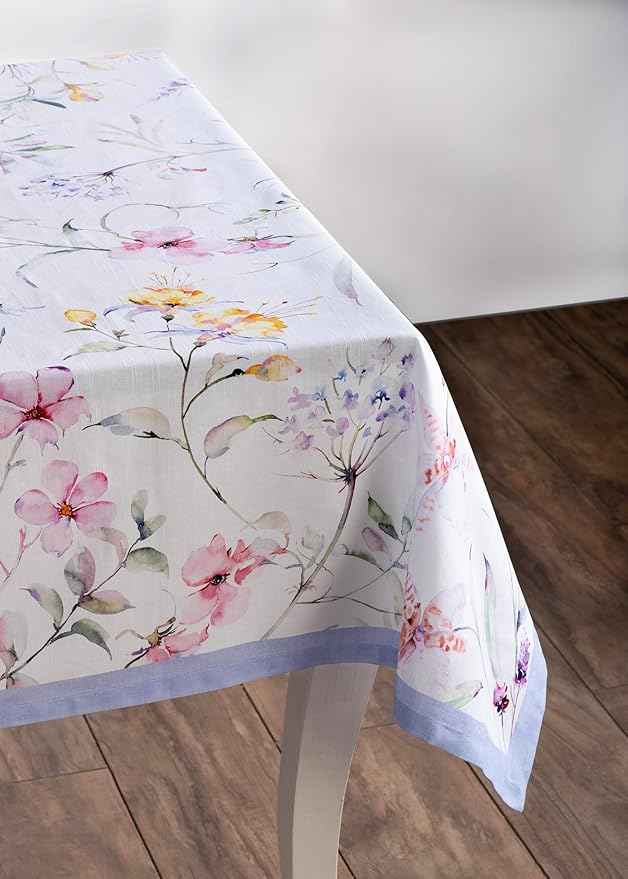 Maison d' Hermine Table Cloth Rectangle Table 100% Cotton 60 x 108 Inches Tablecloth Reusable Decorative for Dining Room Farmhouse Home Valentines Day Decorations Spring Summer - Summer Floral