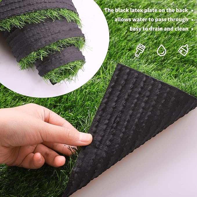Aneco Artificial Grass Table Runners Carpet Roll Synthetic Grass Table Runner 14 x 48 Inch Grass Tabletop Decoration for Spring Fall Summer Holiday, Baby Shower, Wedding, Birthday, Banquet