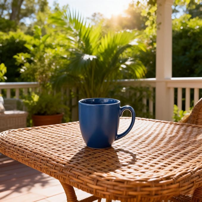 GBhome 12oz Coffee Mugs Set of 6, Large Ceramic Coffee Mugs for Man, Woman, Dad, Mom, Modern Coffee Mugs Set with handle for Tea/Latte/Cappuccino/Milk/Cocoa. Dishwasher&Microwave Safe,Navy Blue