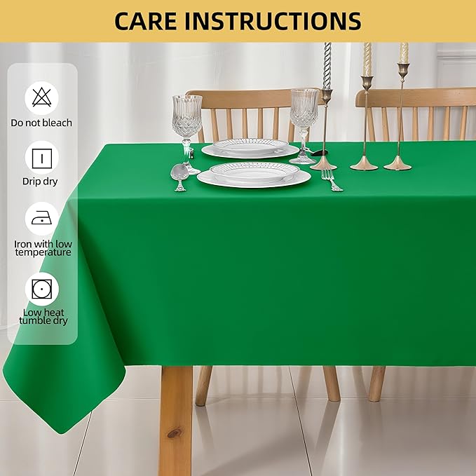 6-Pack 60x60 inch Forest Green Table Cloths, Solid Stain and Wrinkle Resistant Tablecloth, Premium Plain Weave Polyester Fabric Rectangle Table Linen Covers for Hotel, Banquet