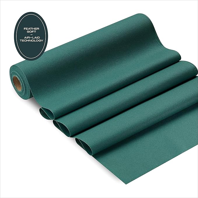 Disposable Table Runner for Dining Table, 16" x 48" 20-Pack Linen-Like Gray Paper Table Runners for Party, Wedding Or Event