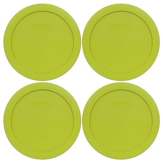 Pyrex 7201-PC 4-Cup Edamame Green Food Storage Replacement Lid (4-Pack) - Made in USA