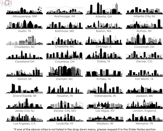Personalized Cutting Board, Custom Wedding, Anniversary or Housewarming Gift Idea, Wood Engraved Charcuterie, for Kitchen or Chef, Major US City Skyline Design 050