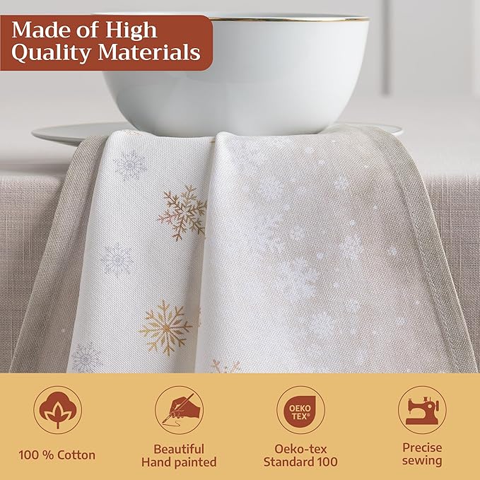 Maison d' Hermine Cloth Napkins Set of 4 100% Cotton for Thanksgiving Christmas Decorations Everyday Reusable Square Fall Napkins Cloth Washable Dinner Party (Deer in The Woods, 20"x20")