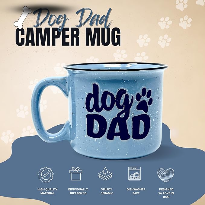 Cute Funny Coffee Mug for Dog Lovers - Dog Mom, Dog Dad, Fur Mama - Unique Fun Gifts for Her, Dad, Mom, Sister, Teacher, Coworkers - Coffee Cups & Mugs with Quotes