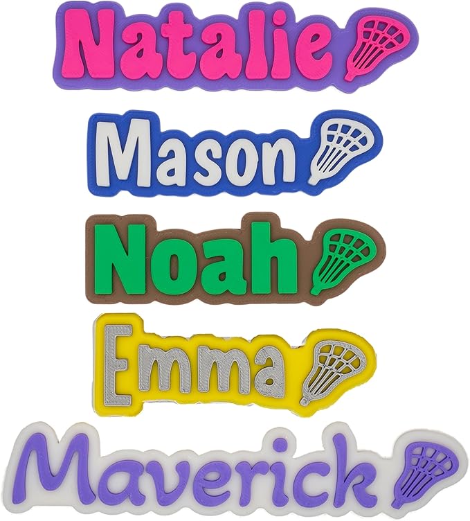 Custom Magnets for Fridge and Locker – 3D Printed Two-Color Name Design with Lacrosse Icon – Personalized Magnets with Strong Grip & Made of Durable PLA