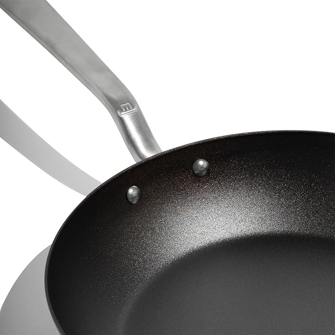 Made In Cookware - Seasoned 10" Blue Carbon Steel Frying Pan - (Like Cast Iron, but Better) - Professional Cookware - Crafted in Sweden - Induction Compatible