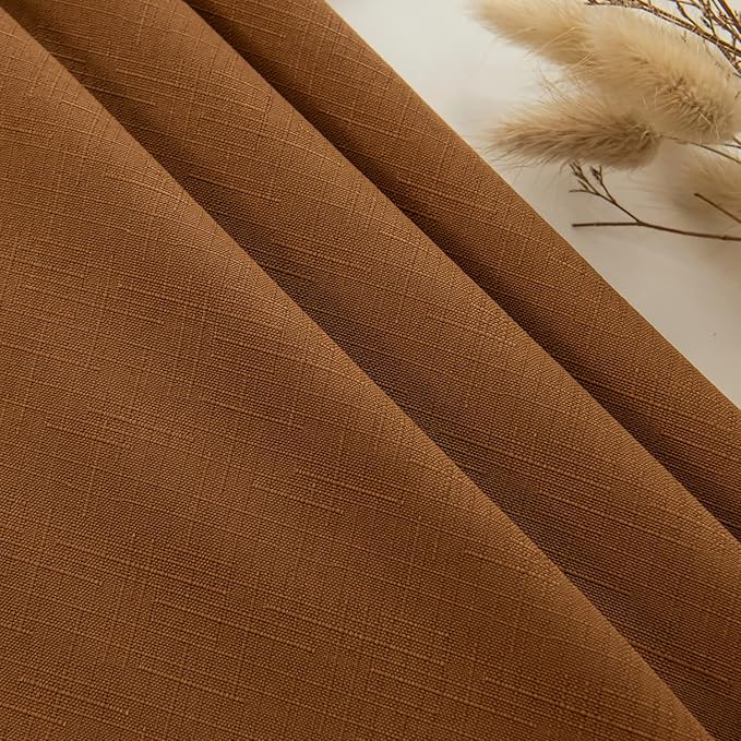maxmill Slubby Textured Harvest Tablecloth Water Resistant Wrinkle Free Spill-Proof Soft Table Cloth for Fall Harvest Thanksgiving Parties Dinner Decoration, Rectangle 60 x 84 Inch Amber Bronze