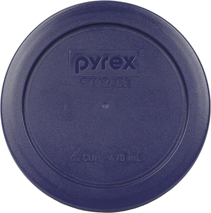 Pyrex (2) 7202-PC 1-Cup Cadet Blue, (2) 7200-PC 2-Cup Dark Blue, (2) 7201-PC 4-Cup Cadet Blue and (1) 7402-PC 6/7-Cup Dark Blue Lids - Made in USA