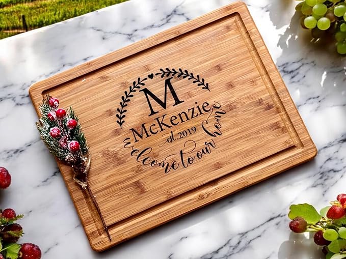 Handmade Personalized Cutting Board - Wedding, New Home, and Bridal Shower Gifts - Engraved Charcuterie Boards