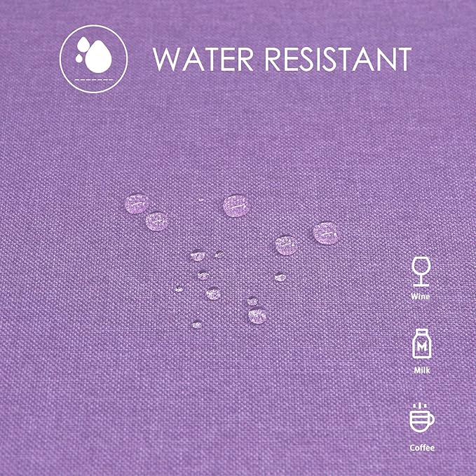 BALCONY & FALCON Table Cloth for 6 Foot Rectangle Tables – Waterproof, Wrinkle-Free Farmhouse Tablecloth for Dining, Kitchen, Wedding, Baby Shower & Spring Holiday Gatherings (Lavender, 57" x 118")