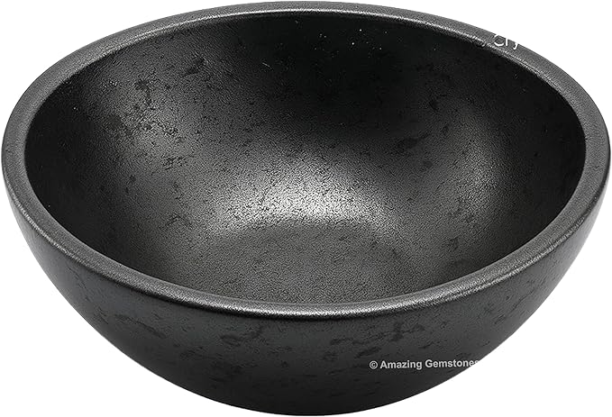 Hematite Crystal Bowl - 2 Inch Decorative Bowls for Room and Home Decor - Gemstone Healing Crystals for Elegant Display, Positive Energy Balance and Gift
