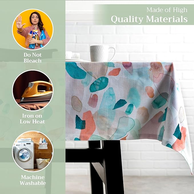 Maison d' Hermine Table Cloth Square Table 100% Cotton 60 x 60 Inches Tablecloth Reusable Decorative for Dining Room Farmhouse Home Valentines Day Decorations Spring Summer - Summer Picnic
