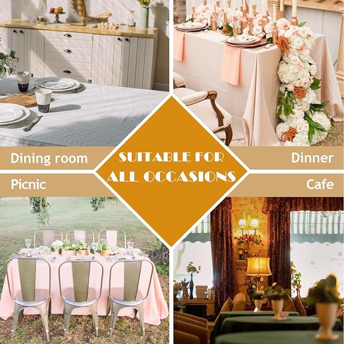 BALCONY & FALCON Table Cloth – Waterproof, Wrinkle Resistant & Washable Rectangle Tablecloth and Table Cover for Dining Room, Kitchen, Outdoor, Party & Birthday Use (Cinnamon, 57" x 85")