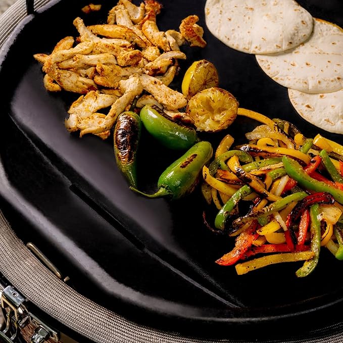 Kamado Joe Karbon Steel Pre-Seasoned Carbon Steel Non-Stick Flat-Top Griddle with Stainless Steel Handles for Big Joe 24-inch Charcoal Grill and Smokers, Model KJ15094622
